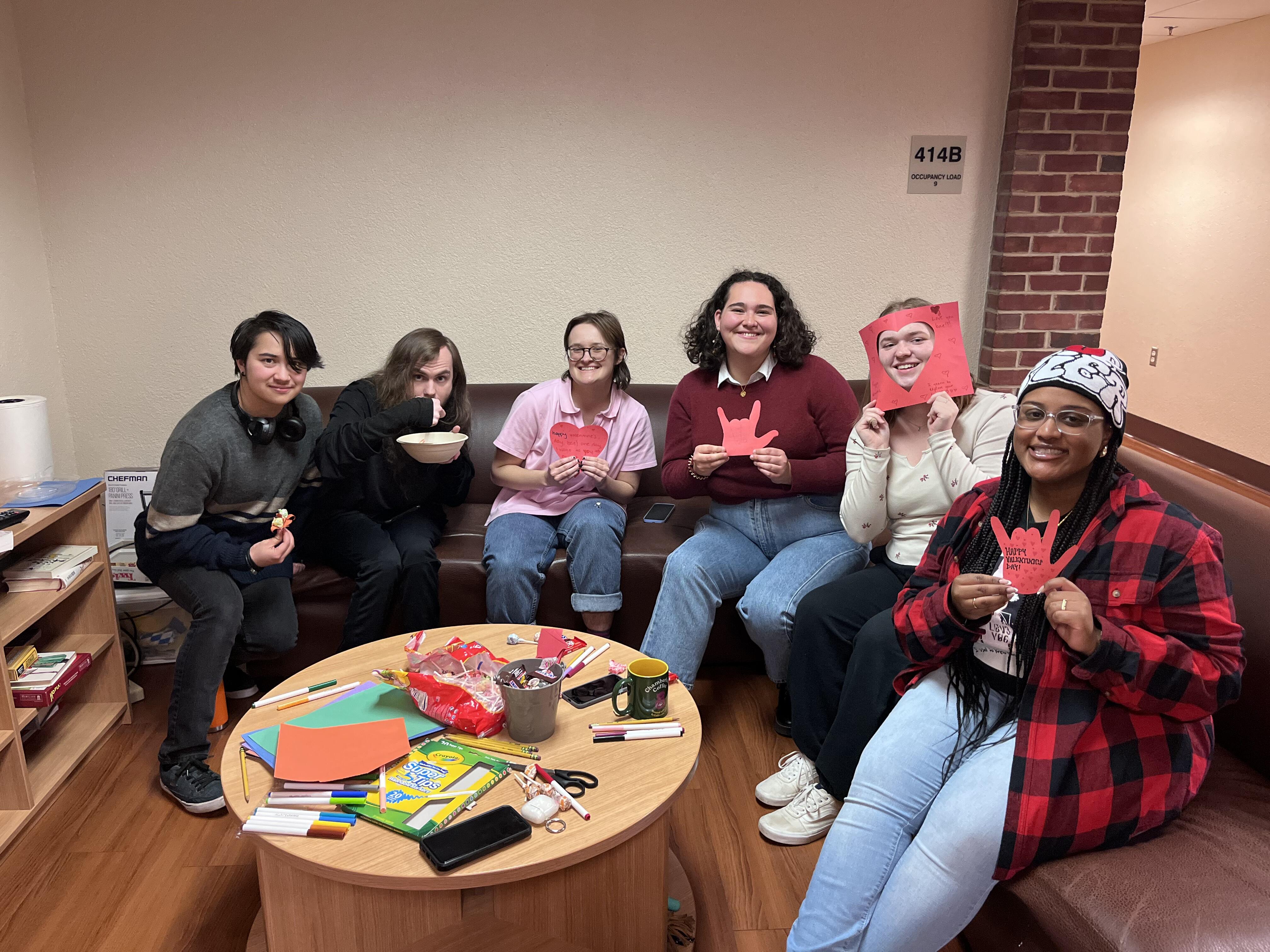ASL pod members and the valentines they made.